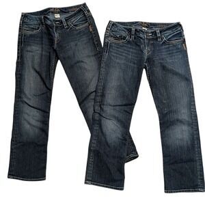 Silver Jeans Bundle 2 Santorini Capris 29 Faded Wash Cropped‎ Leg 2 Pairs!